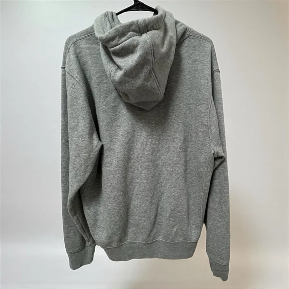 Nike Gray Pullover Hoodie Small Swoosh Logo Fleece Sweatshirt Men’s Size S - Picture 10 of 11